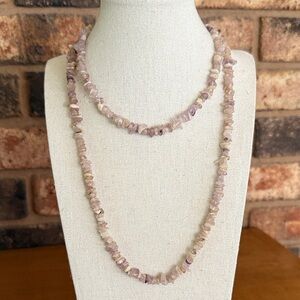 Natural Amethyst Chip Necklace 35”